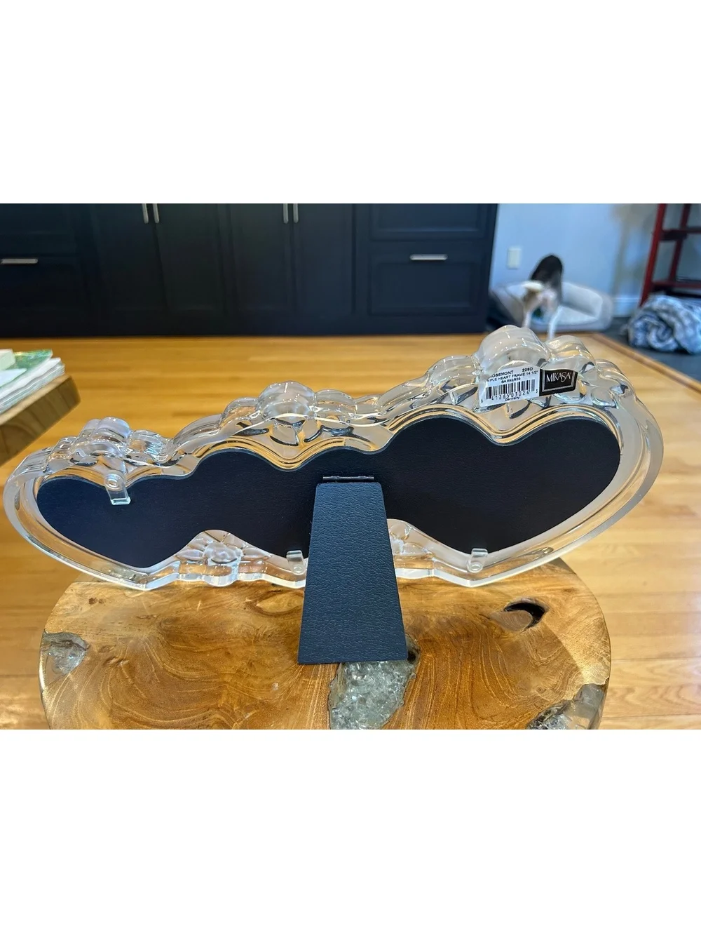 Mikasa Rosemont Triple Heart Glass Photo Frame with Rose Embellishments